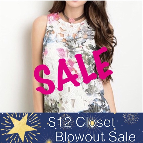 LAST DAY‼️ White Floral Lace Tank - Picture 8 of 8